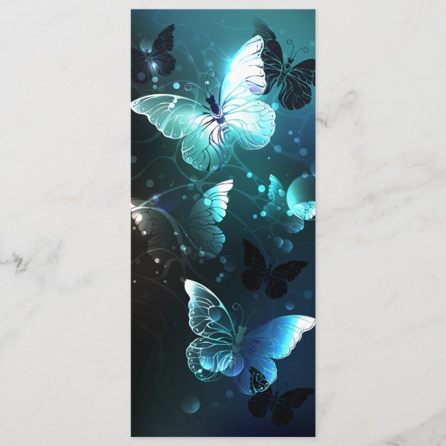 Mint Night Butterflies Advice Card (Front)
