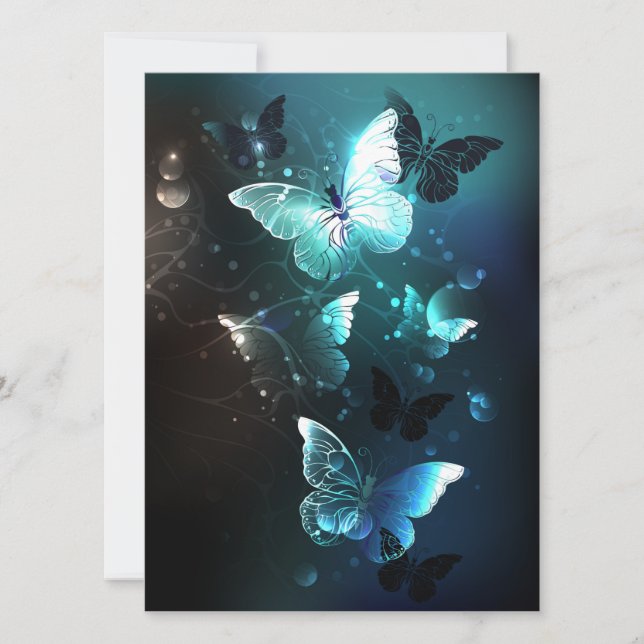 Mint Night Butterflies Announcement (Front)
