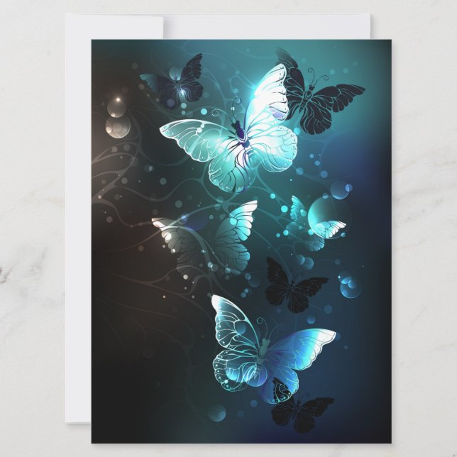 Mint Night Butterflies Announcement (Front)
