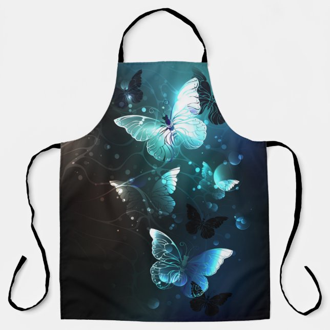 Mint Night Butterflies Apron (Front)