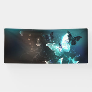 Mint Night Butterflies Banner