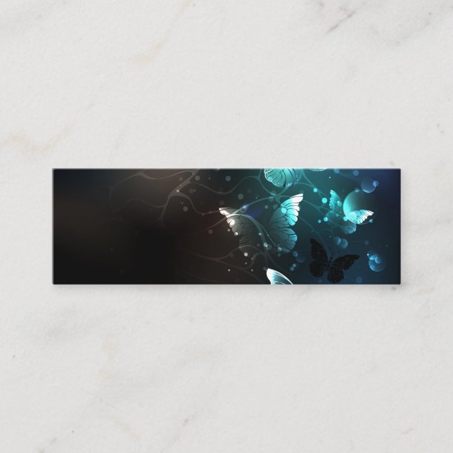 Mint Night Butterflies Calling Card (Front)