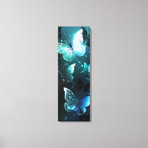 Mint Night Butterflies Canvas Print
