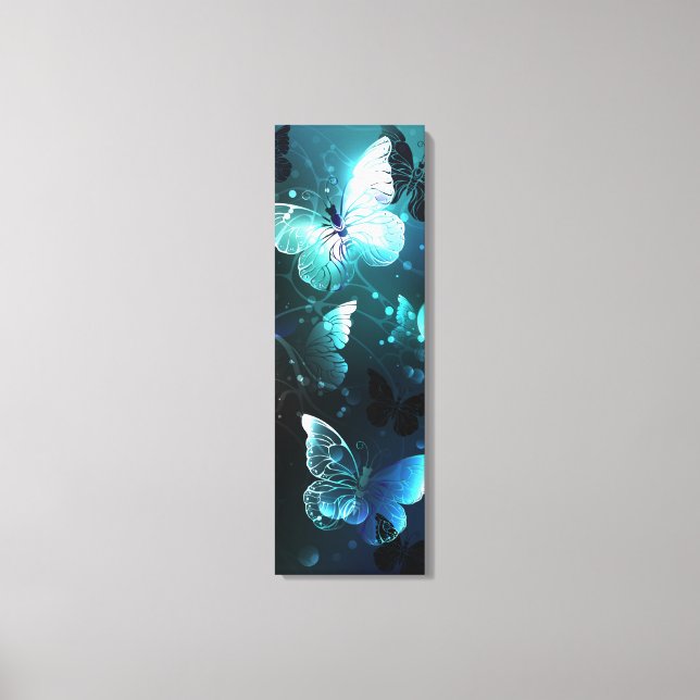 Mint Night Butterflies Canvas Print (Front)