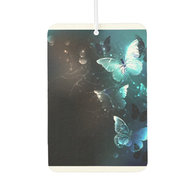 Mint Night Butterflies Car Air Freshener (Front)