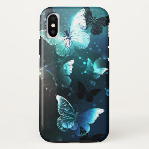 Mint Night Butterflies iPhone XS Case