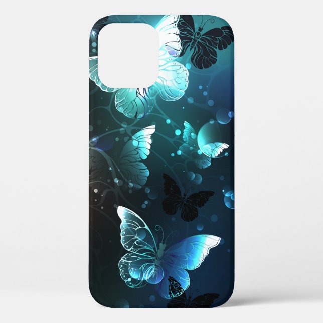 Mint Night Butterflies Case-Mate iPhone Case (Back)
