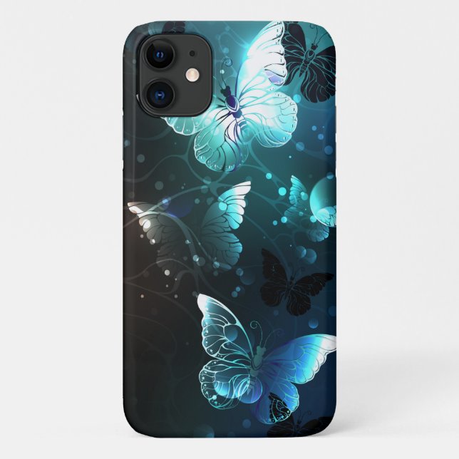 Mint Night Butterflies Case-Mate iPhone Case (Back)