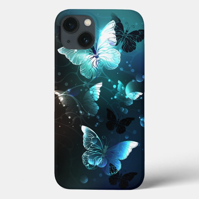 Mint Night Butterflies Case-Mate iPhone Case (Back)