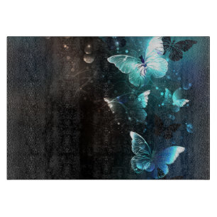 Mint Night Butterflies Cutting Board