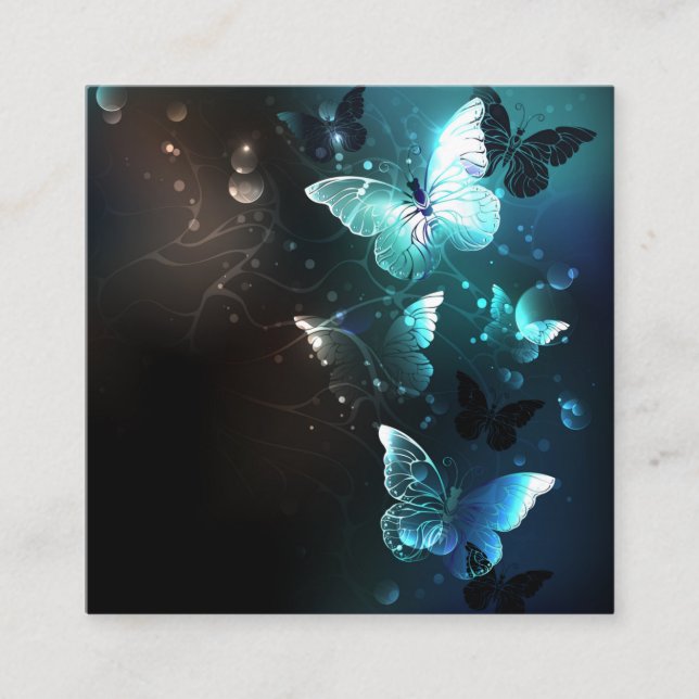 Mint Night Butterflies Discount Card (Front)
