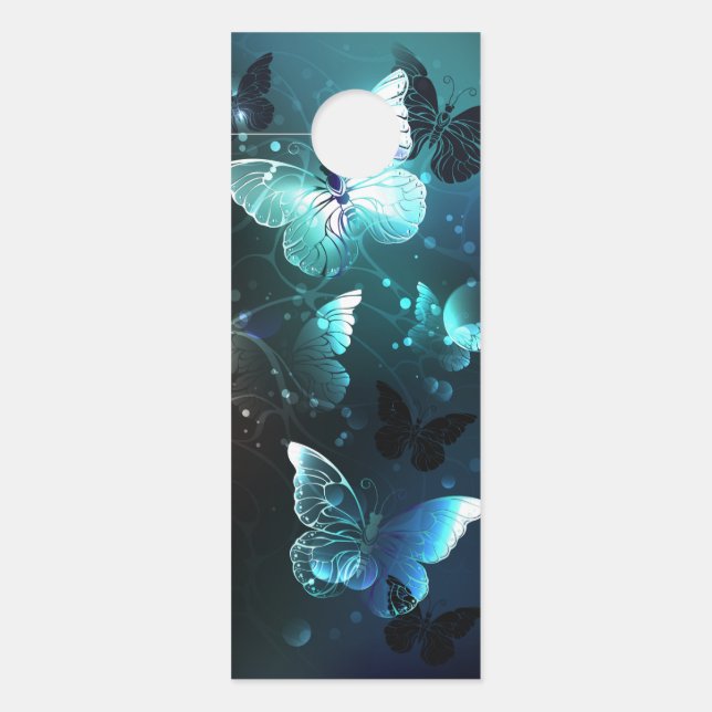 Mint Night Butterflies Door Hanger (Front)