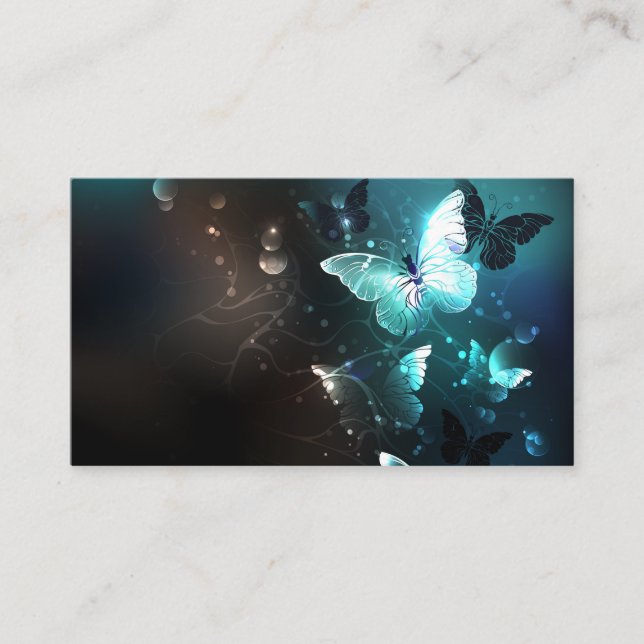 Mint Night Butterflies Enclosure Card (Front)