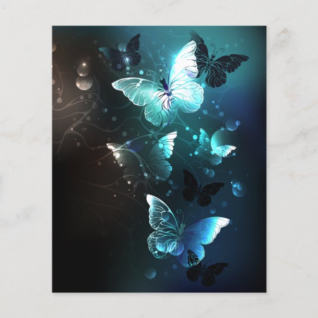 Mint Night Butterflies Flyer (Front)