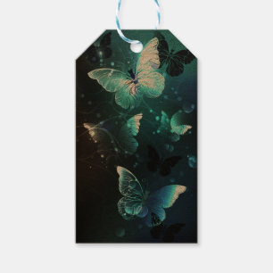 Mint Night Butterflies Gift Tags