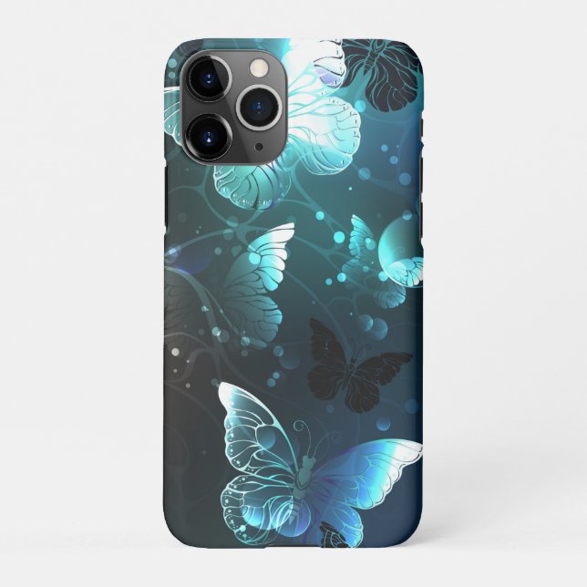 Mint Night Butterflies iPhone Case (Back)