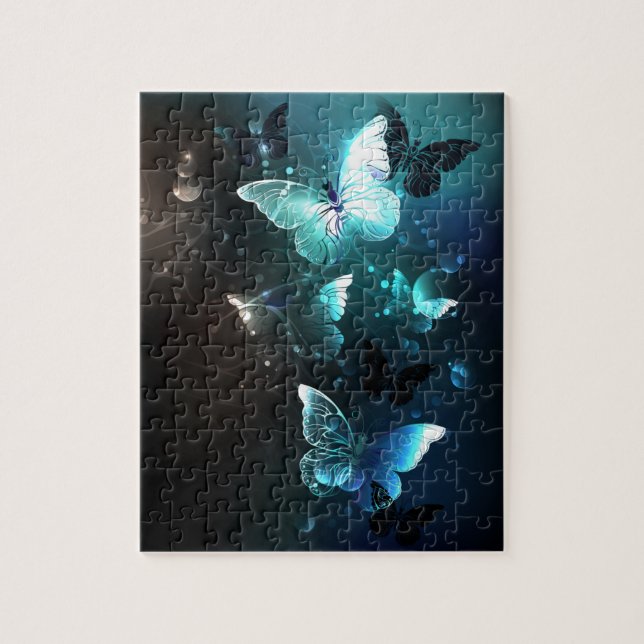 Mint Night Butterflies Jigsaw Puzzle (Vertical)