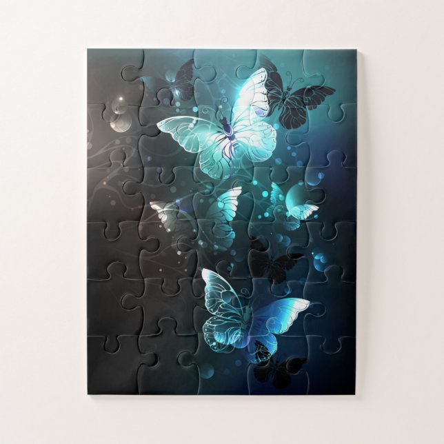 Mint Night Butterflies Jigsaw Puzzle (Vertical)