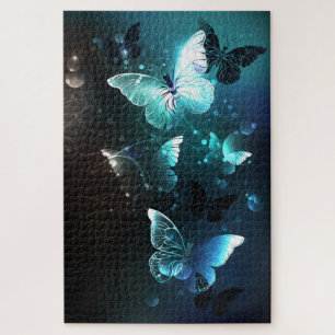 Mint Night Butterflies Jigsaw Puzzle