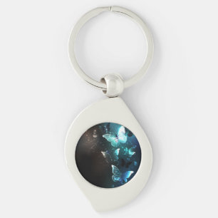 Mint Night Butterflies Key Ring
