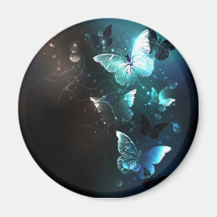 Mint Night Butterflies Magnet