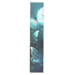 Mint Night Butterflies Medium Table Runner