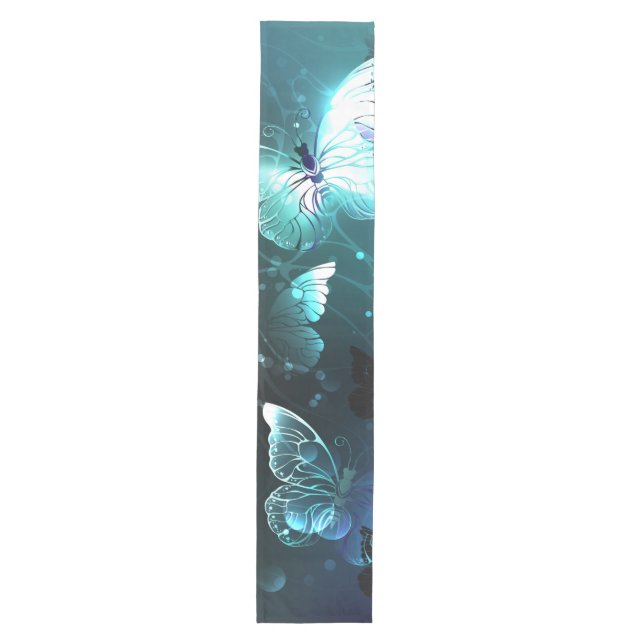 Mint Night Butterflies Medium Table Runner (Front)
