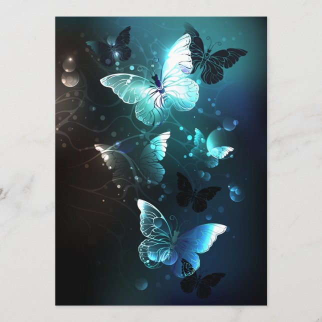 Mint Night Butterflies Menu (Front)