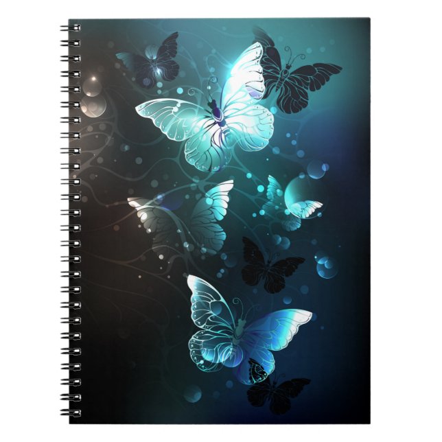 Mint Night Butterflies Notebook (Front)