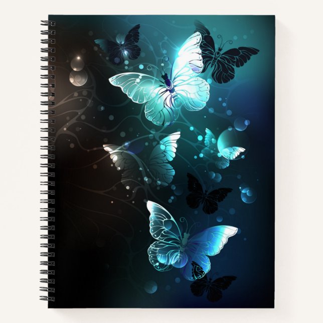 Mint Night Butterflies Notebook (Front)