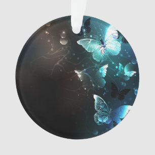 Mint Night Butterflies Ornament