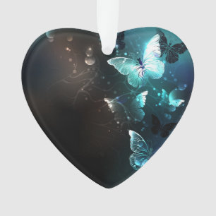Mint Night Butterflies Ornament