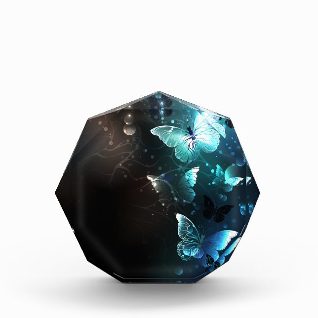 Mint Night Butterflies Photo Block (Front)