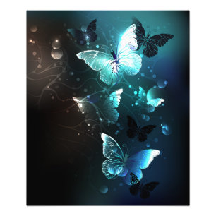 Mint Night Butterflies Photo Print