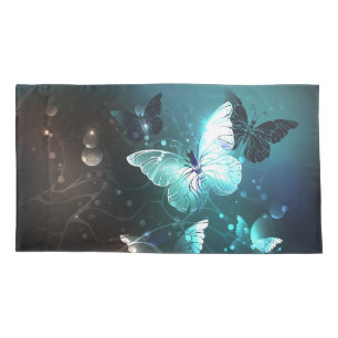 Mint Night Butterflies Pillowcase
