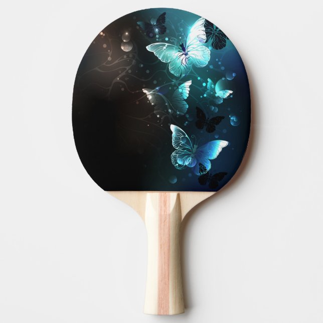 Mint Night Butterflies Ping Pong Paddle (Front)