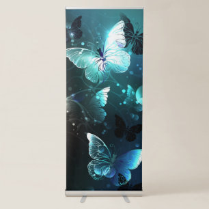 Mint Night Butterflies Retractable Banner