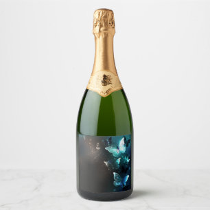 Mint Night Butterflies Sparkling Wine Label
