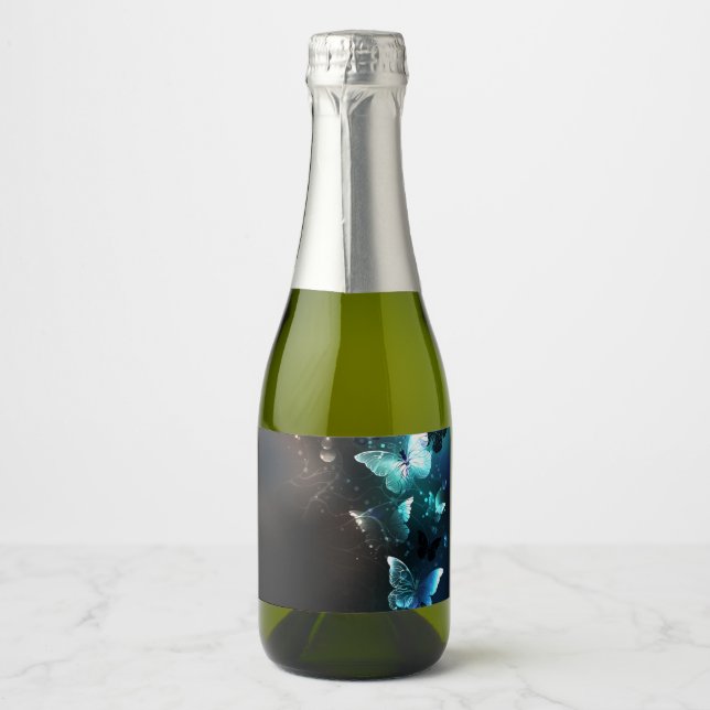 Mint Night Butterflies Sparkling Wine Label (Front)