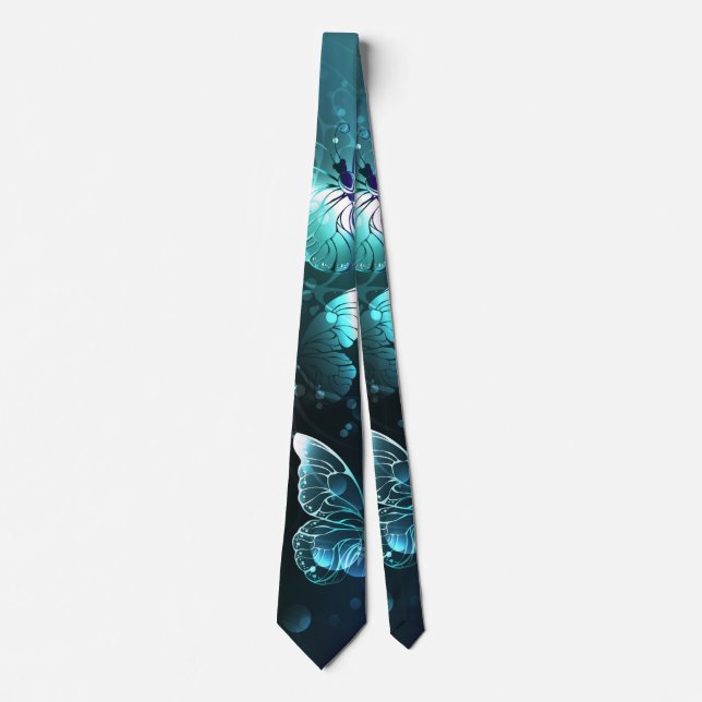 Mint Night Butterflies Tie (Front)