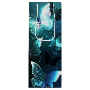 Mint Night Butterflies Wine Gift Bag