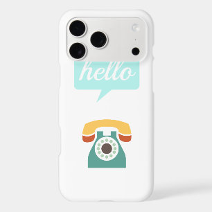Mint Orange Aqua Tan Retro Telephone Hello