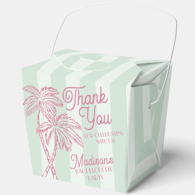 Mint Palm Spring Pastel Beach Bachelorette Party Favour Box (Front)