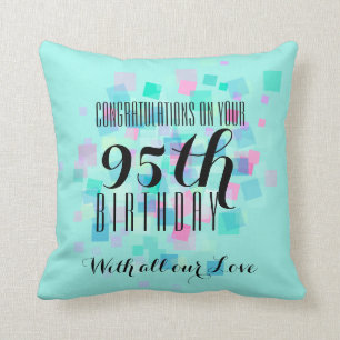 Mint Pastel Colours 95th Birthday Custom Pillow 3