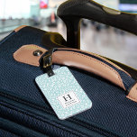 Mint | Pastel Leopard Print Monogram Luggage Tag<br><div class="desc">Chic monogrammed luggage tag is a softer pastel take on the animal print trend, with a pale mint green and white leopard print pattern. Personalise with your single initial monogram and name on the front, and add your contact information to the back in white lettering on a contrasting deep charcoal...</div>