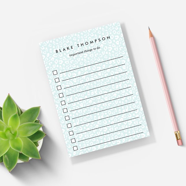 Mint | Pastel Leopard Print To-Do List Post-it Notes (Creator Uploaded)
