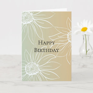 Mint Peach White Daisies Floral Card