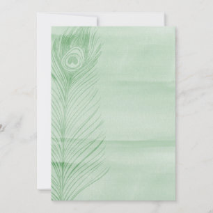 Mint Peacock Feather Invitation