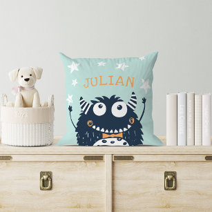 Mint   Personalised Monster Cushion