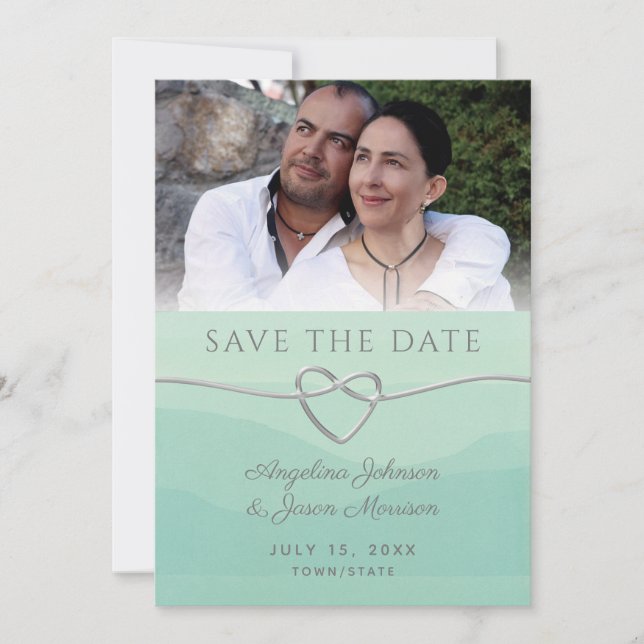 Mint Photo Wedding Save The Date (Front)
